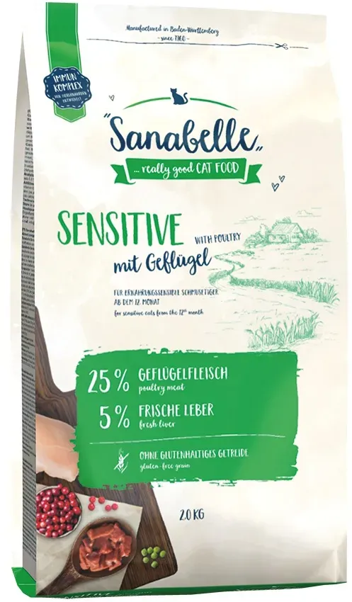 Sanabelle Sensitive mit Geflügel Katzentrockenfutter 2 Kilogramm