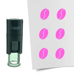 CombiCraft Selbstfärbender Stempel 'Kaffeebohne' in der Farbe Pink, Ø10mm