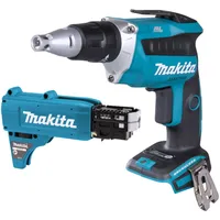 Makita Akku-Magazinschrauber DFS 452 Z ohne Akku + Magazinschrauben Vorsatz