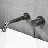 Wandmontierter Waschbecken-Wasserhahn, Wand-Mischbatterie aus hochwertigem Messing, verdeckter Badezimmer-Wasserhahn, 360° drehbarer Kalt- und
