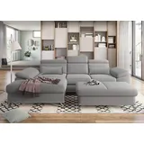 sit&more Ecksofa SIT & MORE "Cabrio L-Form, B: 295 cm, mit Sitztiefen-, Arm- & Kopfteilverstellung", grau, B:295cm H:87cm T:180cm, 100% Polyester, Sofas, Ecksofa, 2 Nierenkissen, Federkern, optional Bettfunktion und Stauraum