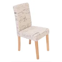 MCW 6er-Set Esszimmerstuhl Stuhl Küchenstuhl Littau Textil mit Schriftzug,