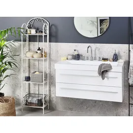 Beliani Badezimmerregal Valdivia Weiss 27x40x166