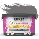 SEEBAUER diy Silikonharz-Fassadenfarbe Grau 2,5L für Außen (No. 230 Misty Moor) Selbstreinigende Fassadenfarbe mit Lotuseffekt - Geeignet für Putz, Mauerwerk und Beton