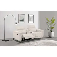 2-Sitzer PLACES OF STYLE "Lund in Cord, 2er-Kinosofa, TV-Sessel, Multimedia-Sofa, USB-A", beige (creme), B:195cm H:97cm T:99cm, Cord Webstoff 100% Polyester, Sofas, m. elektrischer o. manueller Relaxfunktion, Getränkehalter u. Staufach