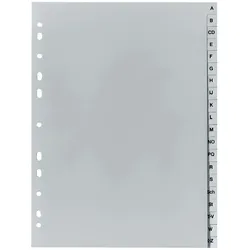 4 x FALKEN Register PP Kunststoff-Register DIN A4 A-Z ABC alphabetisch 20-teilig grau