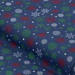 Baumwollstoff Schneeflocken "Mona", blau-color