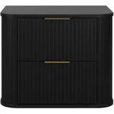 3e 3xe living.com Badezimmerschrank, Schwarz - Goldener Griff, 41,5 x 60 x 51,7 cm