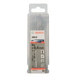 Metallbohrer HSS-G, DIN 338, 8,6 x 81 x 125 mm, 5er-Pack