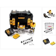 DeWalt DCW 604 D1 Akku Kombifräse 18V 55mm + 1x Akku 2,0 Ah + 1x Schnellladegerät + Bosch 18 teiliges Fräser Set