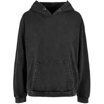 Build Your Brand Acid Washed Oversize Kapuzenpullover Black 5XL