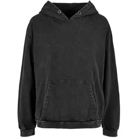 Build Your Brand Acid Washed Oversize Kapuzenpullover Black 5XL