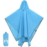 Regenponcho mit Kapuze 2-in-1-Design Blau 223x145 cm