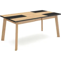 SKRAUT HOME Esstisch, Küche, Esszimmer, 168x90x75cm, Sitzt 8 Personen, Holzbeine, Moderner Stil, Eiche und Schwarz - 404_6