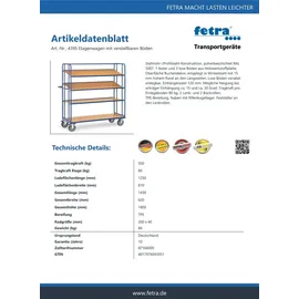 FETRA Etagenwagen 4395 500 kg