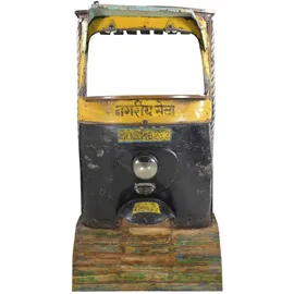 SIT Möbel THIS & THAT Barschrank Tuk-Tuk Metall/Altholz schwarz-gelb mit bunt