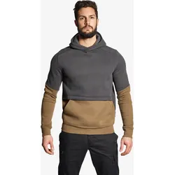 Kapuzenpullover 500 beige carbongrau|armeebraun S