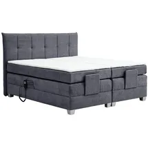 Inter Boxspringbett Bern 200x200 cm mit Motor Anthrazit Coral 80 - Grau