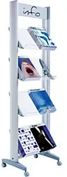 Paperflow DIN A4 Prospektständer Silber 8.A4TT.35 500 (B) x 385 (T) x 300 (H) mm