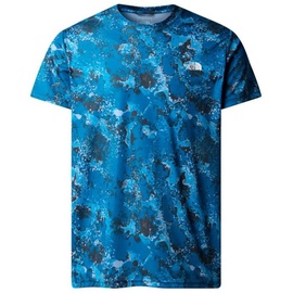 The North Face Reaxion Amp T-Shirt Adriatic Blue Moss Camo Print L