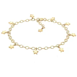 Elli Armband Ankerkette Astro Stern Symbol Trend 925er Silber goldfarben Damen 