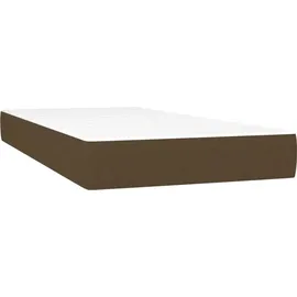 vidaXL Boxspringbett mit Matratze Dunkelbraun 100x200 cm Stoff - Braun