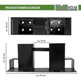 Trutzholm Holzstapelhilfe 2er Set lackierter Stahl 34 x 10 cm schwarz