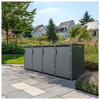 Plats® 4er Mülltonnenbox, 265x80x116cm, Stahl, anthrazit