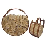 LINDER EXCLUSIV Brennholzregal 2er Set Stahl 0,80 m Rost-Optik Braun