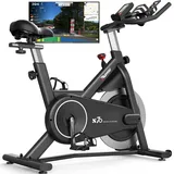 PASYOU S70 Heimtrainer Fahrrad, Indoor Kardio Training, Hometrainer mit RPM Monitor, Größere Tablet-Halterung, Fitnessbikes mit 18KG Magnetischem Widerstand, Stationäre Fahrräder Zuhause, Max.158KG