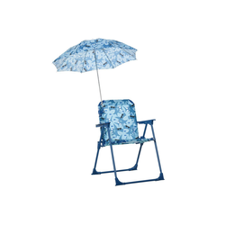 Outsunny Stuhl Kinder-Campingstuhl mit Sonnenschirm blau