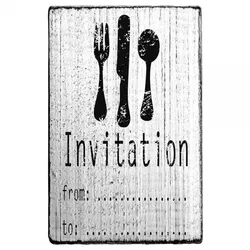 SALE - Vintage Stempel "Invitation"- Besteck