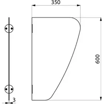 Delabie Urinal-Schamwand AZA (Edelstahl)