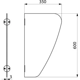 Delabie Urinal-Schamwand AZA (Edelstahl)