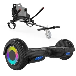 ELEKGO Hoverboards für Kinder, 6.5 Zoll Zweirad Selbstbalancierendes Hoverboards mit Go-Kart, mit LED-Leuchten, Bluetooth Lautsprecher für Jugendliche