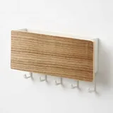 Schlüsselschrank, Hölzerner Briefhalter Und Haken Für Schlüsselbox, Wandmontierter Schlüsselhalter Aus Porenfreiem Holz, 5 Holzhaken Mit 5 Kunststoffhaken, Kombinationsclip