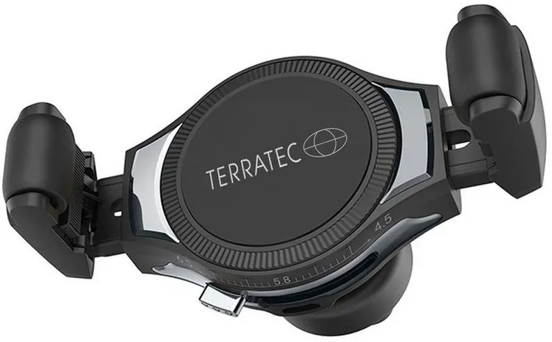 Terratec ChargeAir Car Smartphone-Halterung, (Handy Halterung mit Induktionsladung, Wireless Charging, schwarz) schwarz