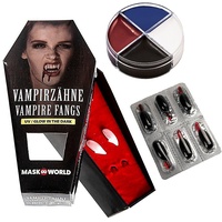 Halloween Special-Effect Blut Make-Up Vampir-Set (Vampirzähne, Blutkapseln & Vampir-Make-Up)