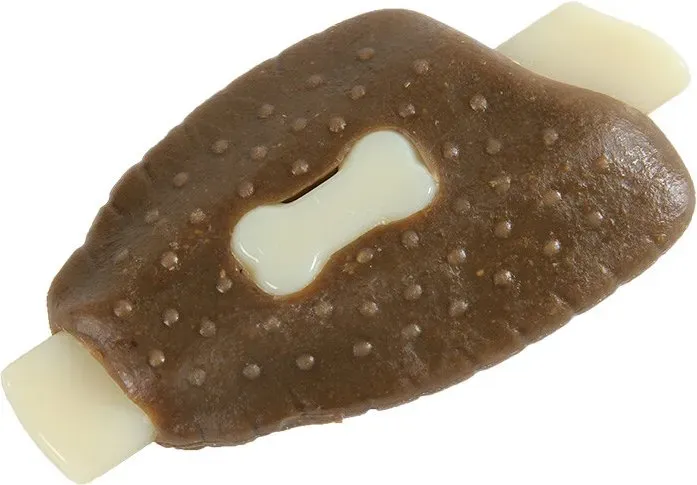 Blinkit Hähnchenflügel-Kauspielzeug für Hunde, strapazierfähiges Knochenspielzeug aus Rindsleder und Nylon für langanhaltenden Kauspaß (15×8×3 cm)