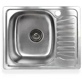 NINDO Stabilo-sanitaer - Edelstahl Spüle `Alfa 2l' Rechteckig mit rechtsseitiger Abtropffläche