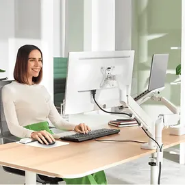 Leitz Ergo Platzsparender, dual, mit Laptophalterung, Monitorarm