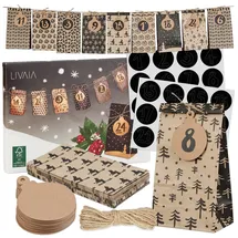 LIVAIA DIY Adventskalender Selber Befüllen 2025 Braun/Schwarz