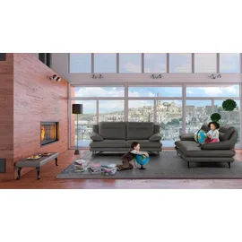 Calia Italia 2,5-Sitzer CALIA ITALIA "Cezanne, italienisches Design trifft erstklassigen Sitzkomfort, Leder", grau (327 grigio scuro), B:195cm H:90cm T:109cm, Sofas, Edles Designsofa in besonders langlebigen & pflegeleichten Lederarten