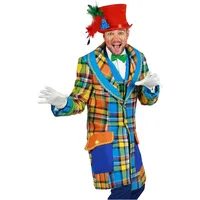 Thetru Bunt karierte Clownsjacke - Kostüm für Fasching (XXL)