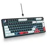 SOLIDEE Verkabelte 95% Mechanische Gaming-Tastatur,Hot-Swap-Fähige Mechanische Tastatur,Gasket Struktur RGB Hintergrundbeleuchtung,98 Tasten Mechanische Tastatur mit Drehknopf,NKRO-Tastatur(98 Black)