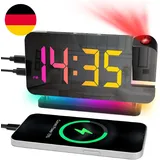 Cuteefun Projektionswecker, Wecker Mit Projektion, Projektionsuhr Mit Dualem USB