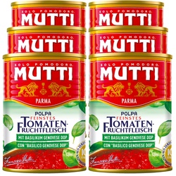 Mutti Polpa Feinstes Tomantefruchtfleisch gehackt mit Basilikum 400 g, 6er Pack