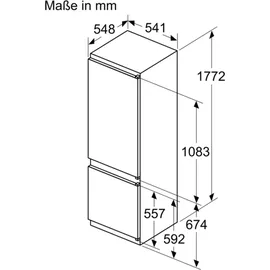 Siemens iQ100 KI87VNSE0 Einbau-Kühlgefrierkombination (270 l, 1772 mm hoch)