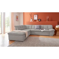 Ecksofa DOMO COLLECTION "Lagoa L-Form", silber, B:271cm H:76cm T:232cm, Sofas, wahlweise mit Bettfunktion, frei im Raum stellbar, große Farbvielfalt