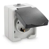 greate. Klappdeckelsteckdose 1-fach Grau